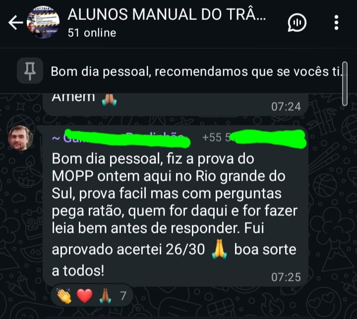 Depoimento 1 de aluno aprovado