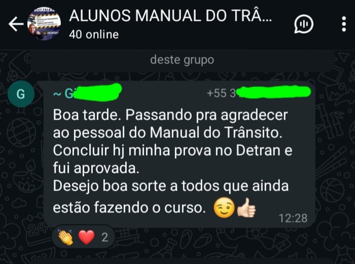 Depoimento 3 de aluno aprovado